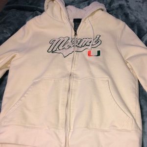 Vintage UMiami Fleece Zipup Hoodie